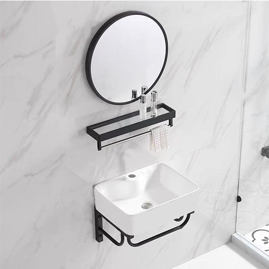 Cool Basin with Towel Rack and Mirror 480x370mm - Image 2